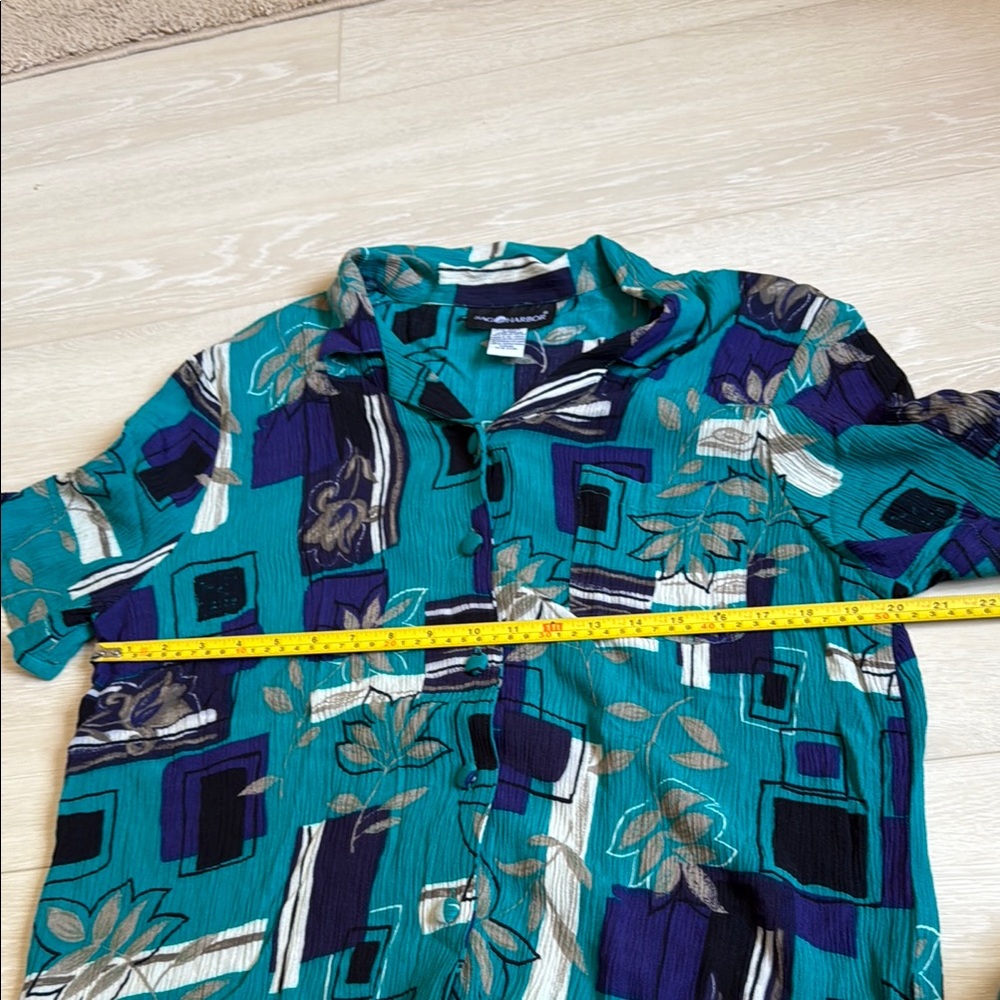 Sag Harbor Vintage Blue Skirt Set with Notched Collar - Picture 6 of 11